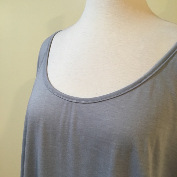 High Low 3/4 Dolman Sleeve Drapey Top Grey - Picture 3 of 5